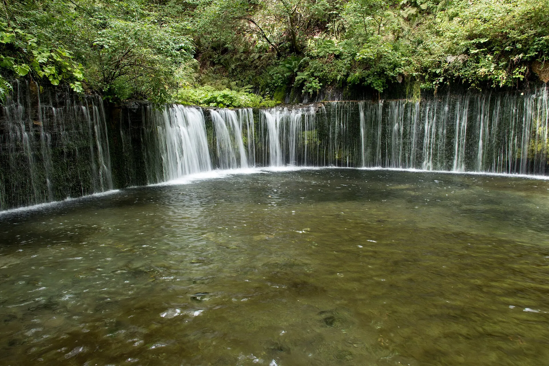 新緑の中の白糸の滝